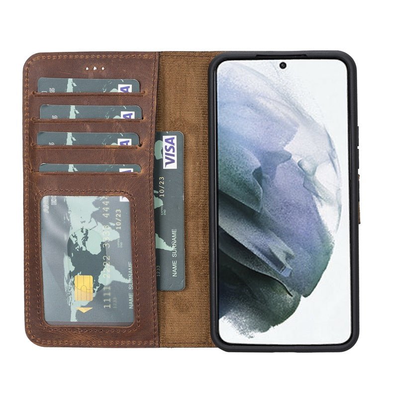 Samsung Galaxy S22 Magnetic Detachable Leather Wallet Case by Hardiston - premium Samsung S - 22 Cases