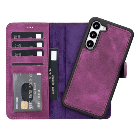Samsung Galaxy S23 Plus Magnetic Detachable Leather Wallet Case by Hardiston - premium Samsung S - 23 Cases