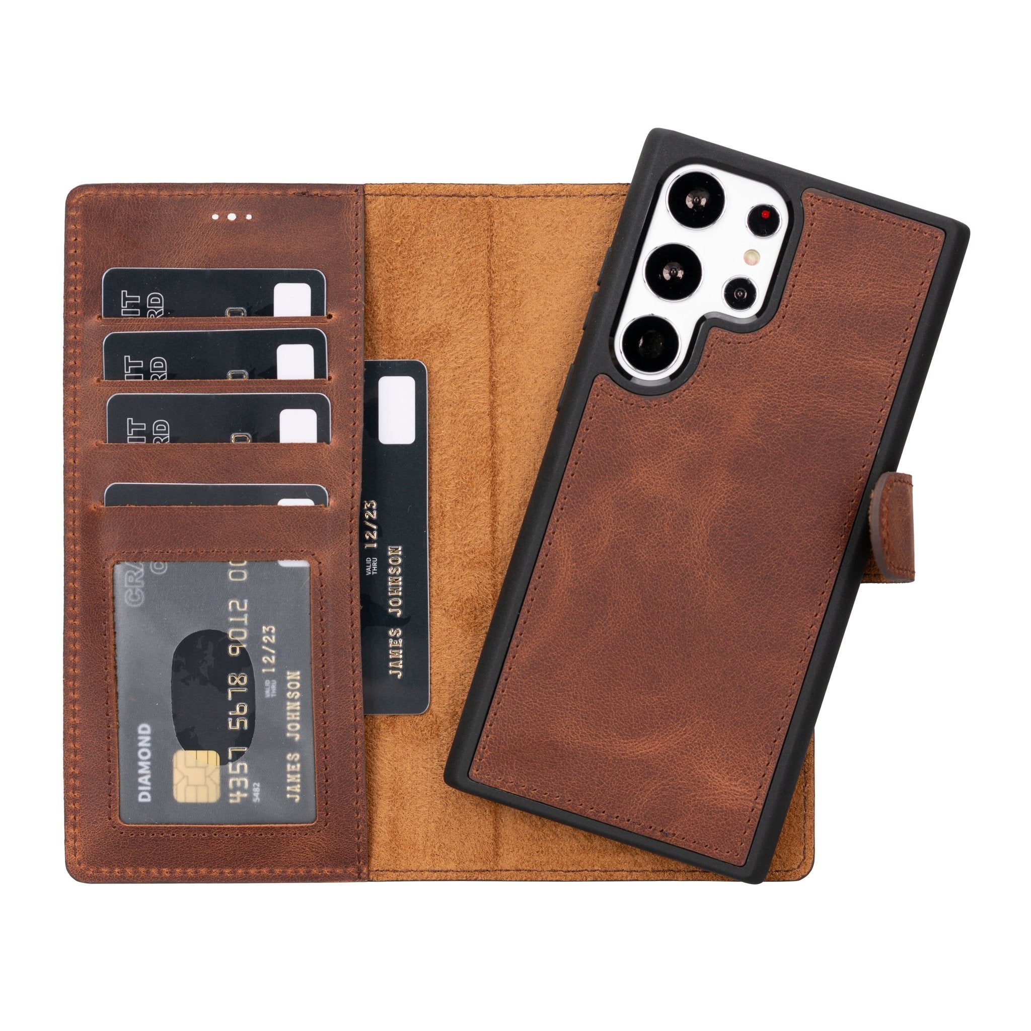 Samsung S23 Ultra 2-in-1 RFID Leather Wallet | Hardiston