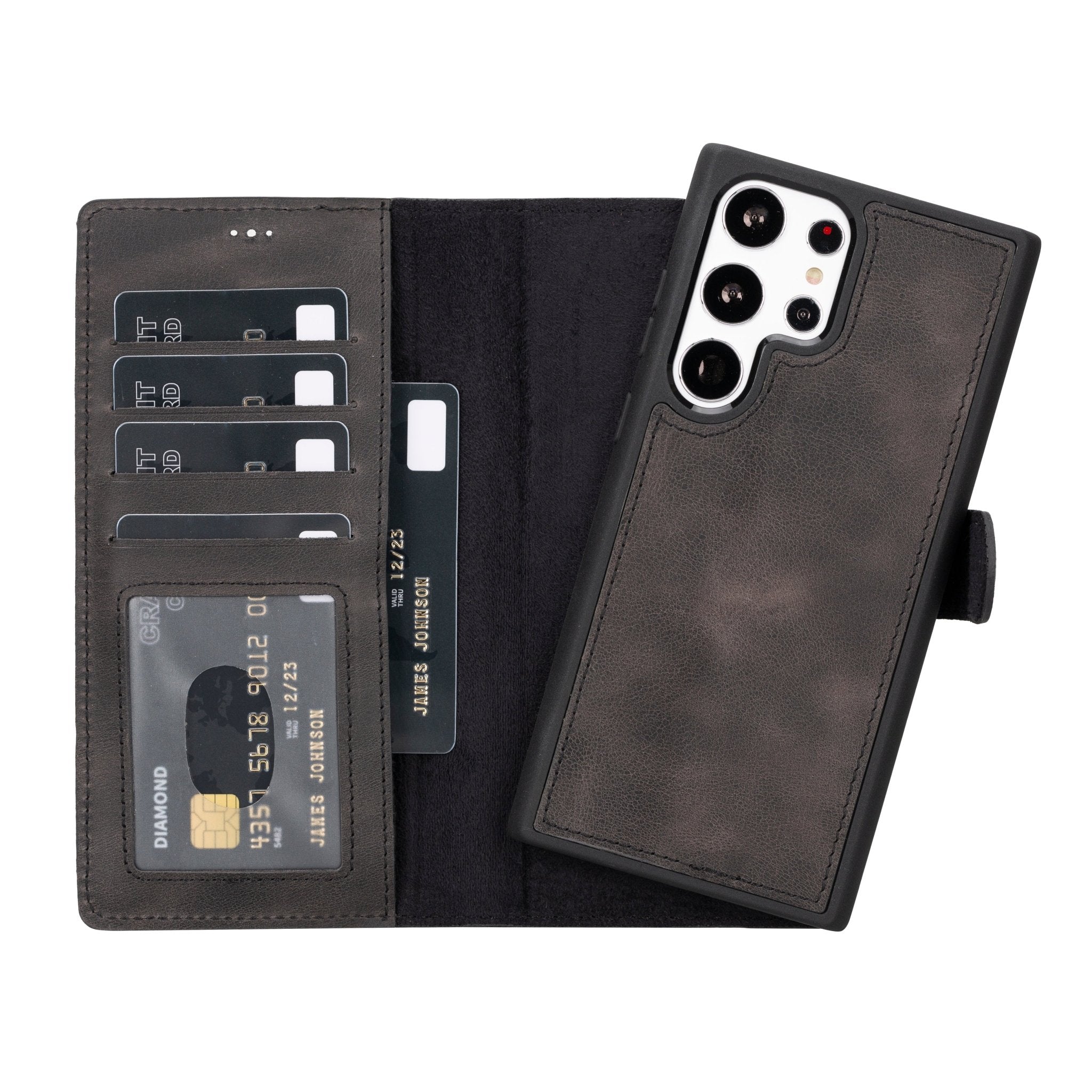 Samsung S23 Ultra 2-in-1 RFID Leather Wallet | Hardiston