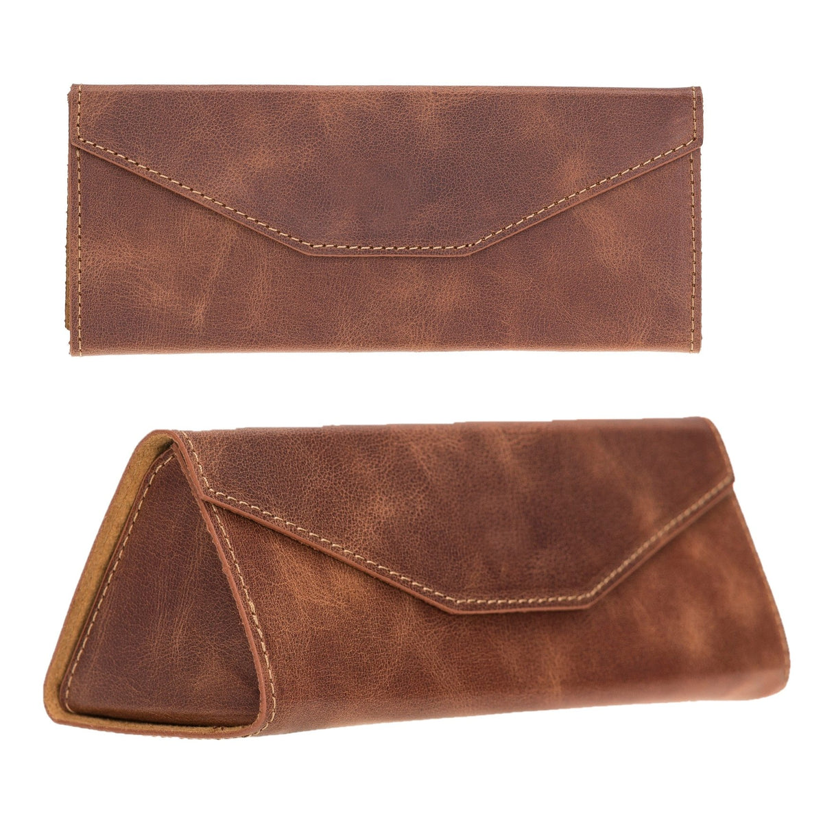 Collapsible Leather Triangle Eyeglass Case | Hardiston