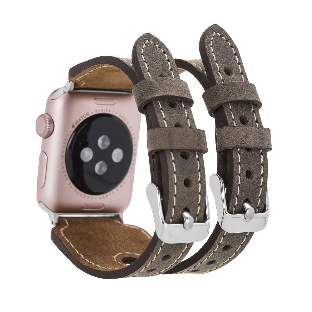 Twin Strap Leather Band for Apple Watch by Hardiston - premium Watch Bands - Apple