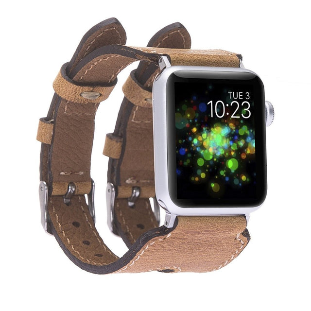Twin Strap Leather Band for Apple Watch by Hardiston - premium Watch Bands - Apple