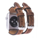 Twin Strap Leather Band for Apple Watch by Hardiston - premium Watch Bands - Apple